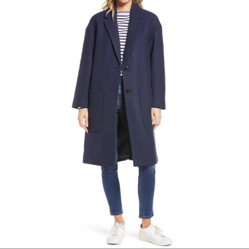 Madewell Elmcourt Wool blend topcoat navy blue - XS
